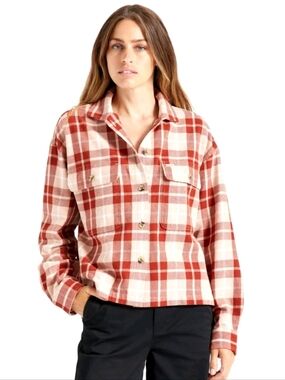 Brixton Womens Rose Dust Bowery Flannel Shirt - Size Small